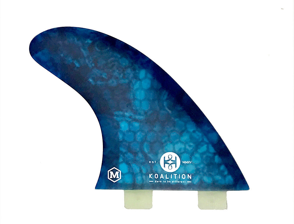 Aileron Tri fin Thurster all Around polyvalent pour shortboard déco bleue