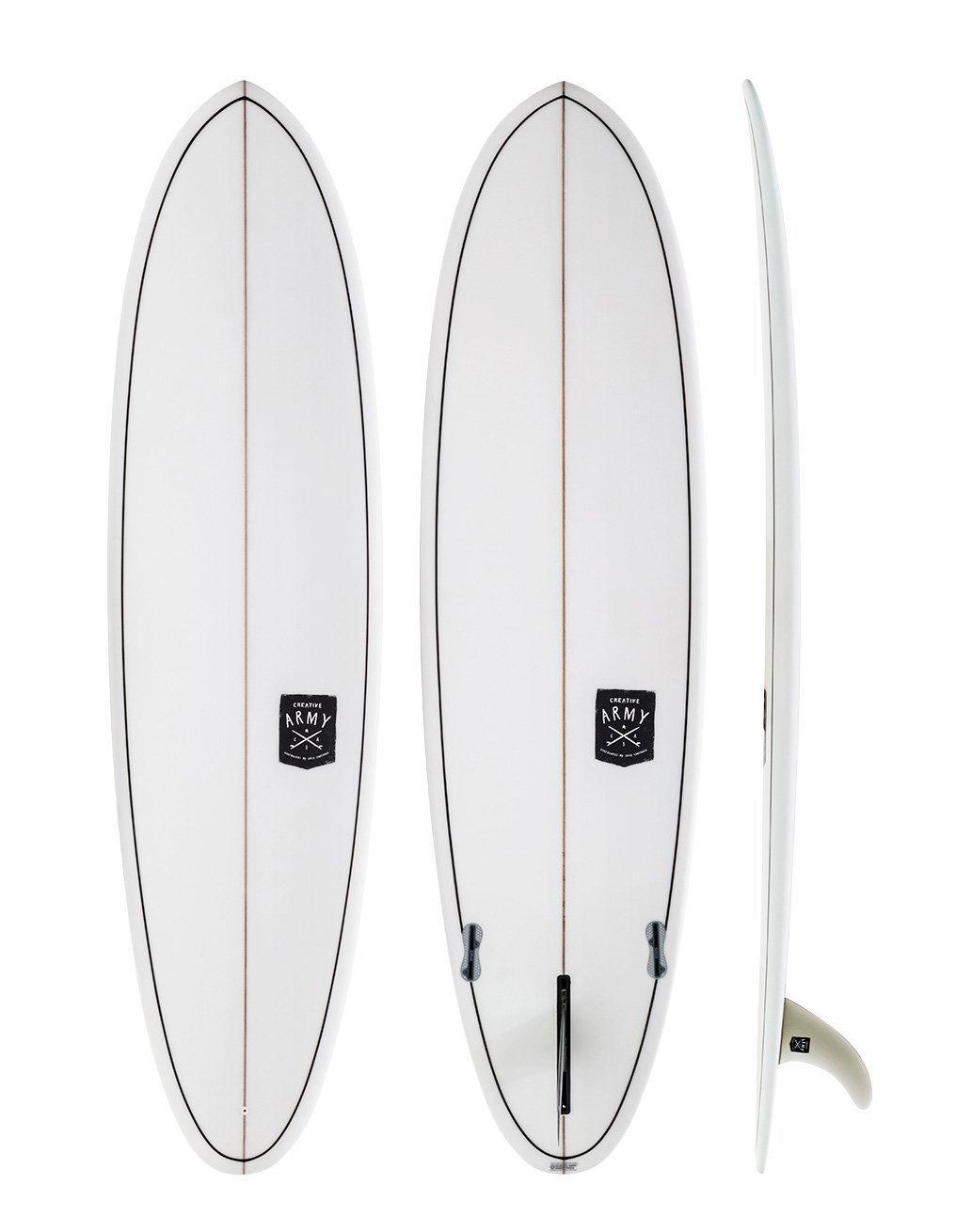 Creative Army Surfboards  - Huevo white mid length surfboard