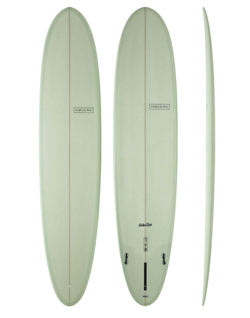 Modern Surfboards - The Golden Rule - coke bottle green longboard